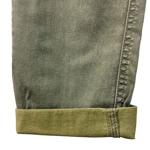 Liverpool Los Angeles Olive Green Boyfriend Cut Soft Khaki Pants Cuffed Ankle - Picture 5 of 16